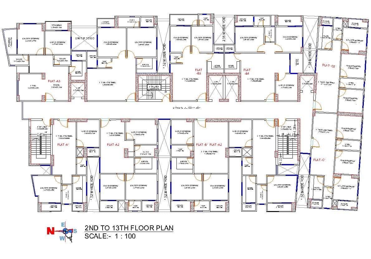 PROPOSED B+G+13 STORIED (WITH ONE BASEMENT) RESIDENTIAL BUILDING